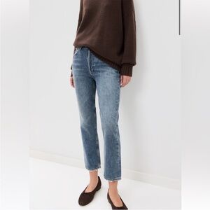 AGOLDE Riley High Rise Jeans Sz 30 Elevated Basic Rigid Denim Quiet Luxury